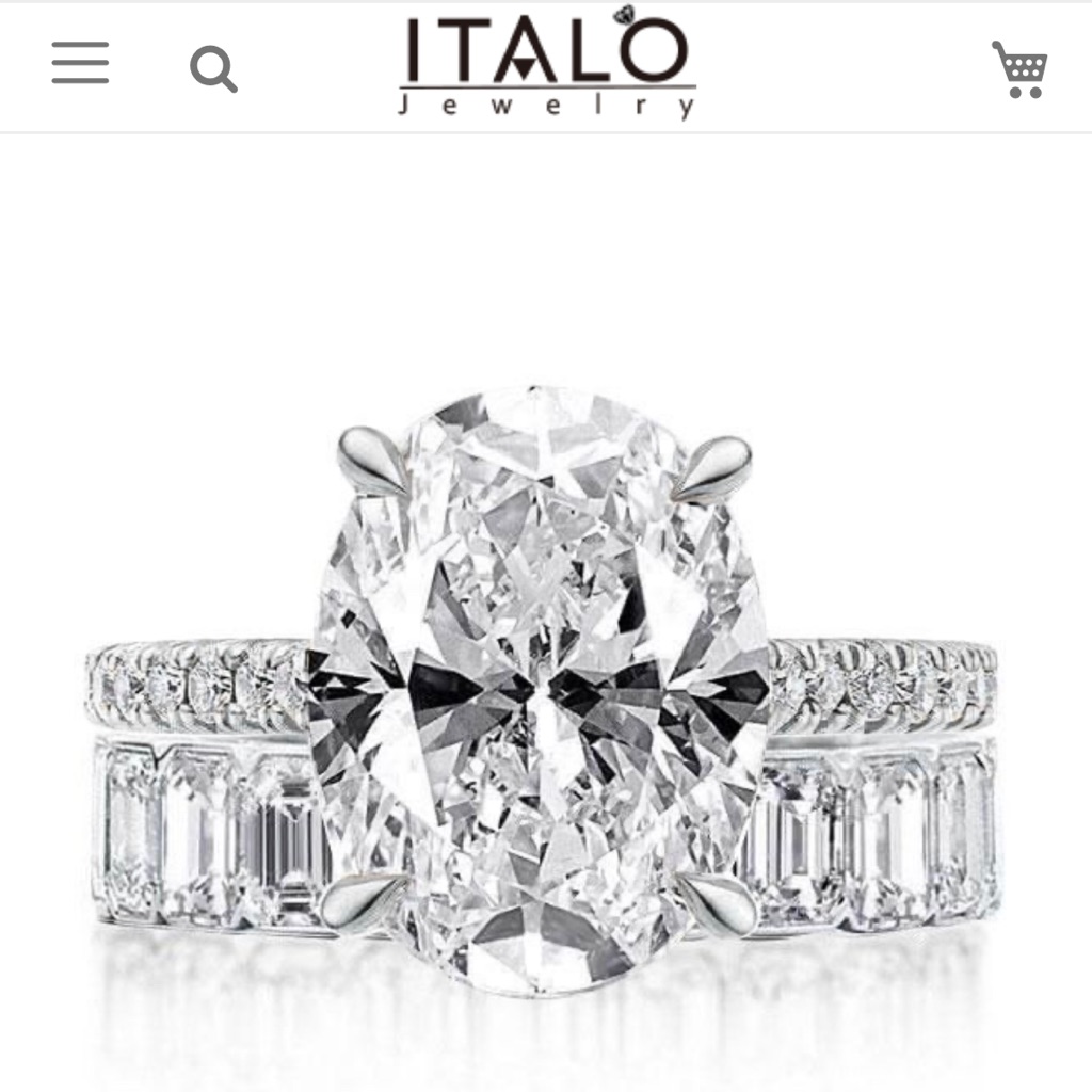 Classic Oval & Baguette Cut Bridal Set 925 Sterling Silver